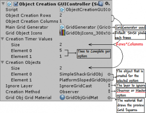 Grid Object Creation GUI Controller